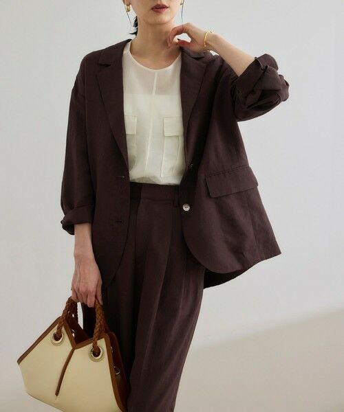 ROPE' / ロペ テーラードジャケット | レーヨンリネン ライトジャケット【セットアップパンツ・ワンピース対応】 | 詳細8