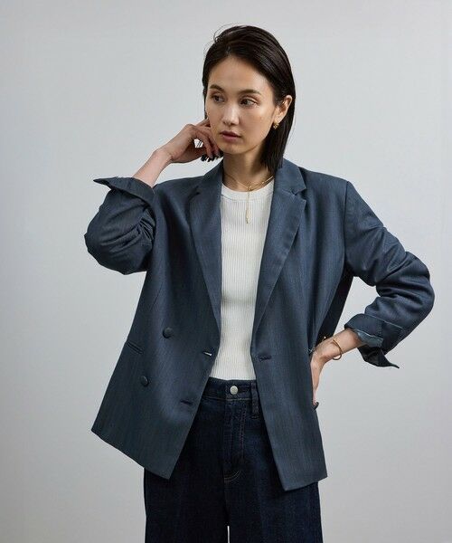 ROPE' / ロペ テーラードジャケット | バックサテンダブルブレストジャケット | 詳細2