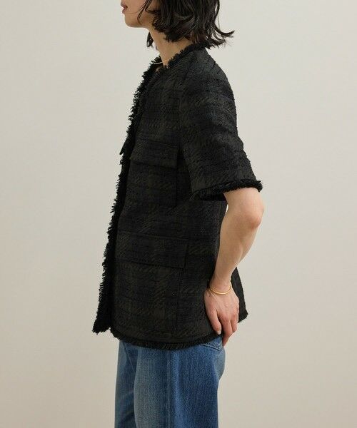 ROPE' / ロペ ノーカラージャケット | サマーツイードハーフスリーブジャケット | 詳細12