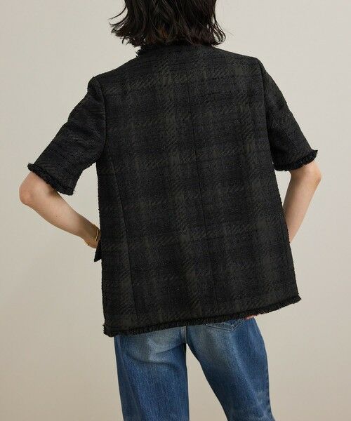 ROPE' / ロペ ノーカラージャケット | サマーツイードハーフスリーブジャケット | 詳細13