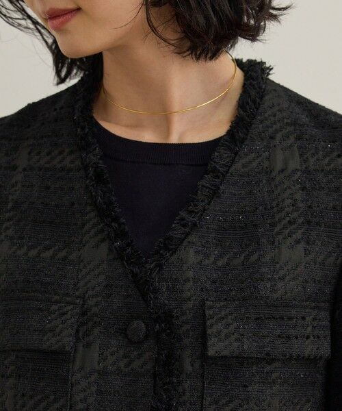 ROPE' / ロペ ノーカラージャケット | サマーツイードハーフスリーブジャケット | 詳細14