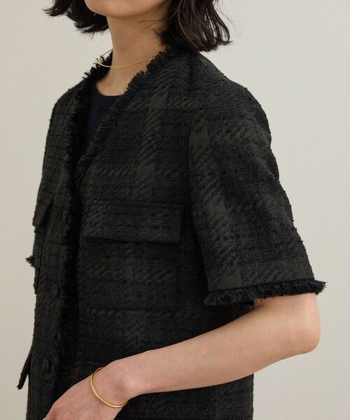 ROPE' / ロペ ノーカラージャケット | サマーツイードハーフスリーブジャケット | 詳細16