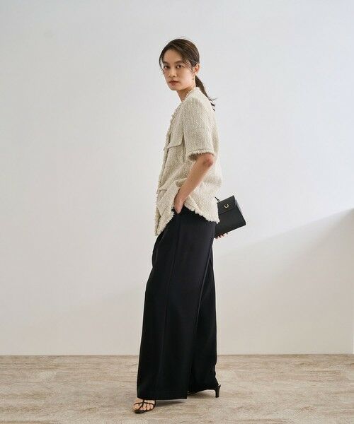 ROPE' / ロペ ノーカラージャケット | サマーツイードハーフスリーブジャケット | 詳細2