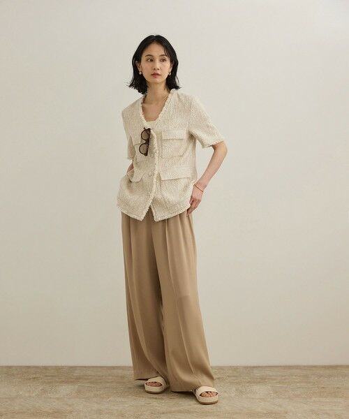 ROPE' / ロペ ノーカラージャケット | サマーツイードハーフスリーブジャケット | 詳細23