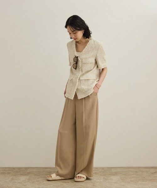 ROPE' / ロペ ノーカラージャケット | サマーツイードハーフスリーブジャケット | 詳細24