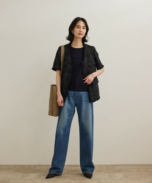 ROPE' / ロペ ノーカラージャケット | サマーツイードハーフスリーブジャケット | 詳細26