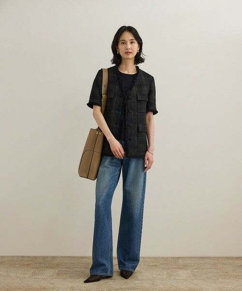 ROPE' / ロペ ノーカラージャケット | サマーツイードハーフスリーブジャケット | 詳細27