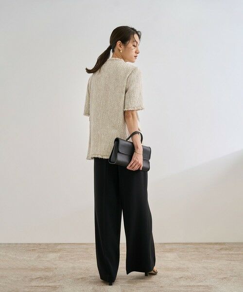 ROPE' / ロペ ノーカラージャケット | サマーツイードハーフスリーブジャケット | 詳細3