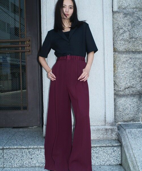 ROPE' / ロペ テーラードジャケット | リネンライク ベルテッドジャケット/セットアップ対応 | 詳細1