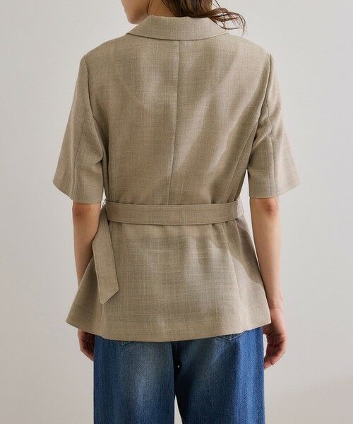 ROPE' / ロペ テーラードジャケット | リネンライク ベルテッドジャケット/セットアップ対応 | 詳細10