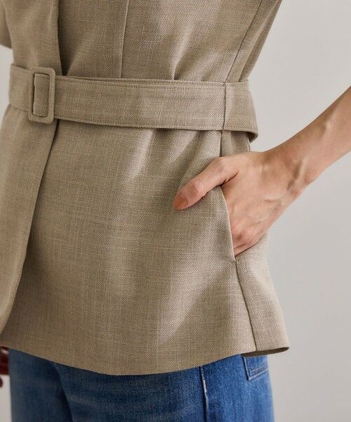 ROPE' / ロペ テーラードジャケット | リネンライク ベルテッドジャケット/セットアップ対応 | 詳細14