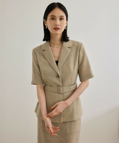 ROPE' / ロペ テーラードジャケット | リネンライク ベルテッドジャケット/セットアップ対応 | 詳細19