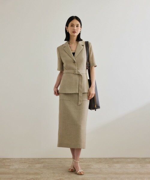 ROPE' / ロペ テーラードジャケット | リネンライク ベルテッドジャケット/セットアップ対応 | 詳細21