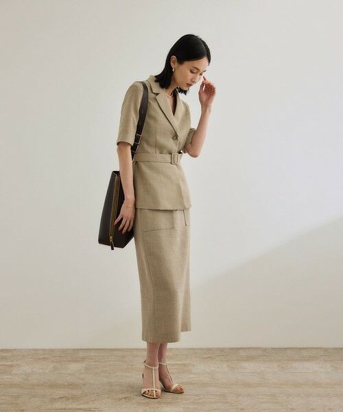 ROPE' / ロペ テーラードジャケット | リネンライク ベルテッドジャケット/セットアップ対応 | 詳細22