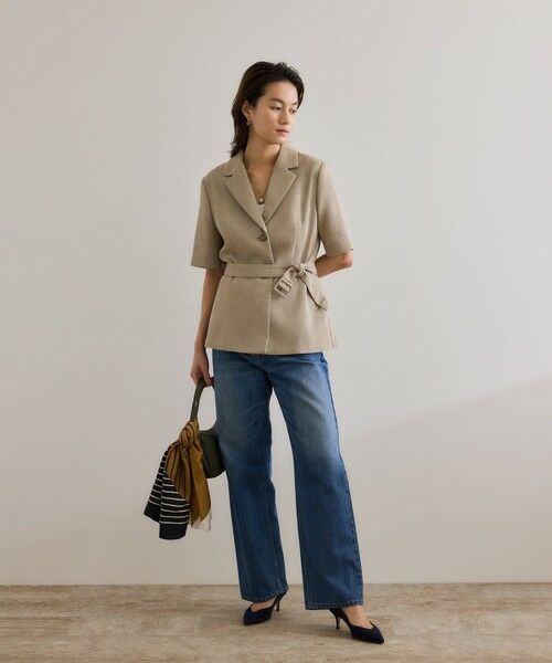 ROPE' / ロペ テーラードジャケット | リネンライク ベルテッドジャケット/セットアップ対応 | 詳細27