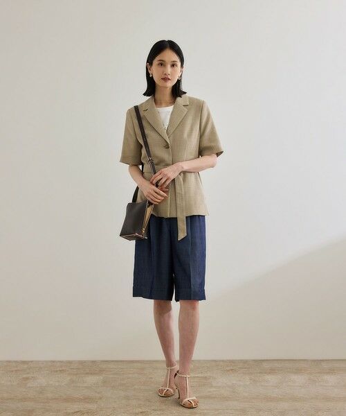 ROPE' / ロペ テーラードジャケット | リネンライク ベルテッドジャケット/セットアップ対応 | 詳細28