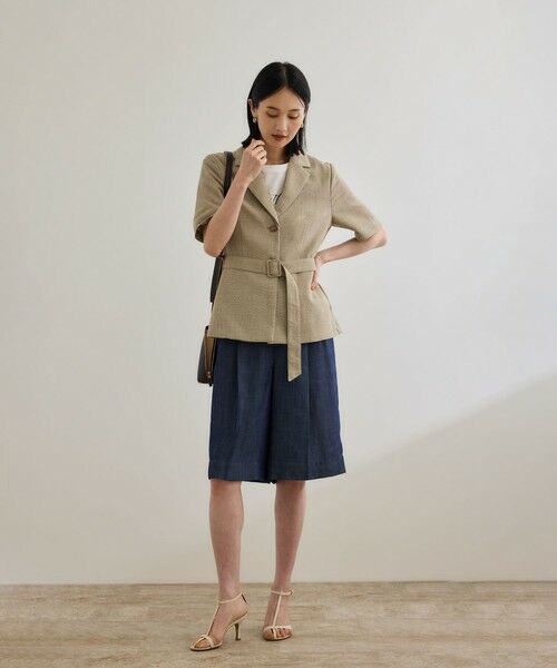 ROPE' / ロペ テーラードジャケット | リネンライク ベルテッドジャケット/セットアップ対応 | 詳細29