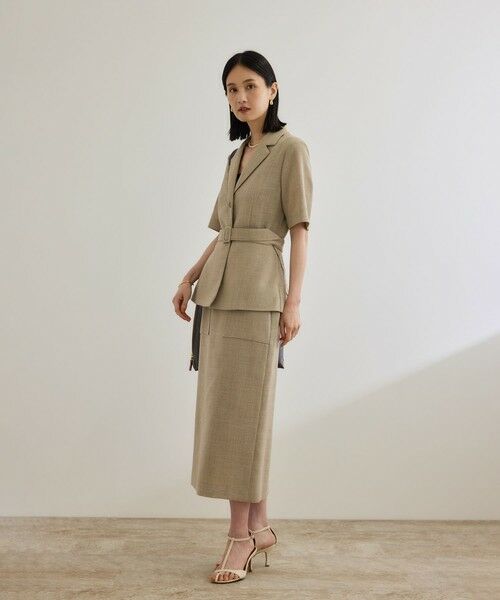 ROPE' / ロペ テーラードジャケット | リネンライク ベルテッドジャケット/セットアップ対応 | 詳細30