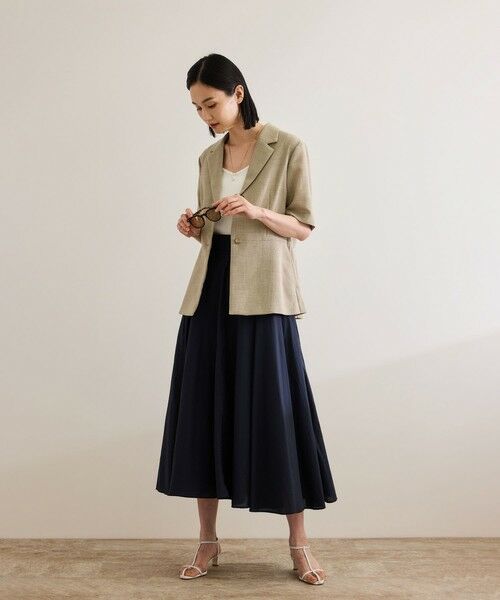 ROPE' / ロペ テーラードジャケット | リネンライク ベルテッドジャケット/セットアップ対応 | 詳細5