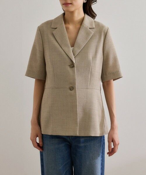 ROPE' / ロペ テーラードジャケット | リネンライク ベルテッドジャケット/セットアップ対応 | 詳細7