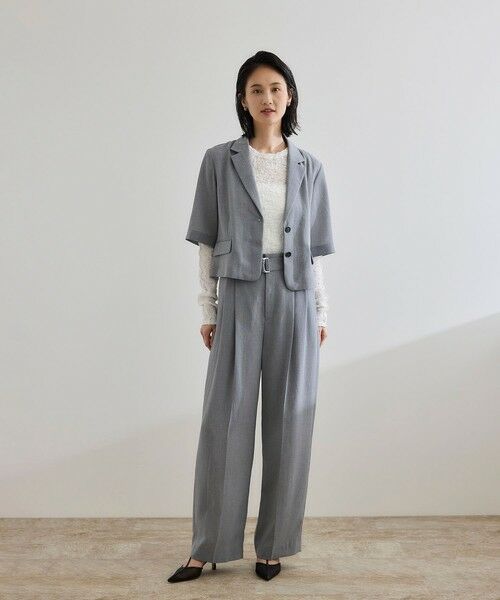 ROPE' / ロペ テーラードジャケット | 【洗える】リネンライクコンパクトジャケット/セットアップ対応【WEB・一部店舗限定】 | 詳細1