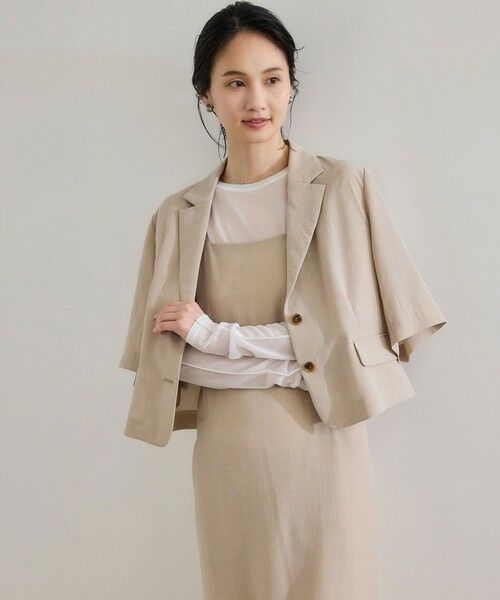 ROPE' / ロペ テーラードジャケット | 【洗える】リネンライクコンパクトジャケット/セットアップ対応【WEB・一部店舗限定】 | 詳細4