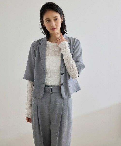 ROPE' / ロペ テーラードジャケット | 【洗える】リネンライクコンパクトジャケット/セットアップ対応【WEB・一部店舗限定】 | 詳細7