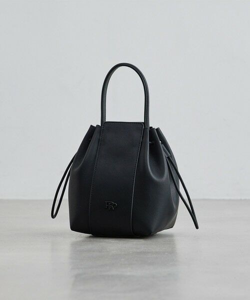 ROPE' / ロペ ハンドバッグ | スプリットレザー RPロゴドロストミニバッグ(ブラック(01))
