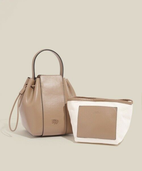 ROPE' / ロペ ハンドバッグ | 【WEB限定】RPロゴ スプリットレザードロストミドルバッグ（ベージュ系(28)）