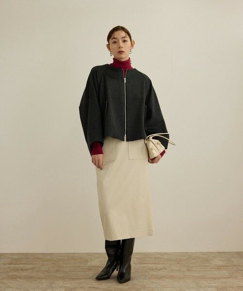 ROPE' / ロペ ミニ・ひざ丈スカート | 【J'aDoRe・店舗限定】キュプラストレッチポケット付きタイトスカート/洗える | 詳細1