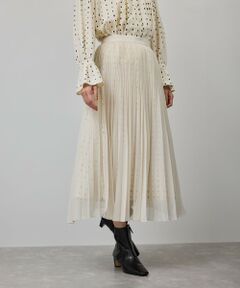 ROPE' / ロペ ロング・マキシ丈スカート | スクエアドットプリントププリーツスカート
