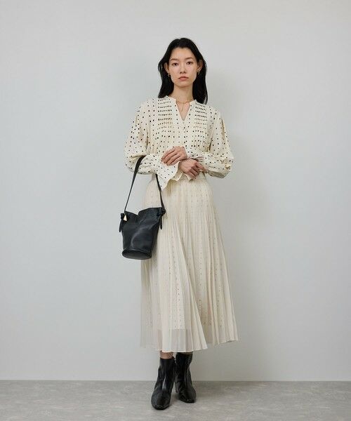 ROPE' / ロペ ロング・マキシ丈スカート | スクエアドットプリントププリーツスカート | 詳細17