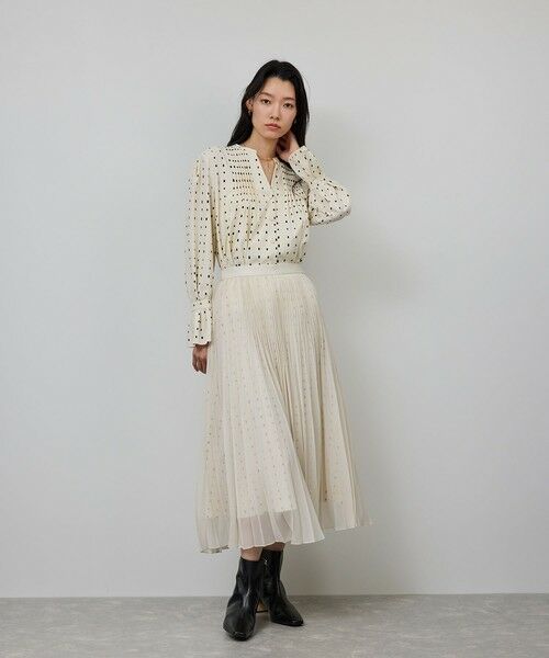 ROPE' / ロペ ロング・マキシ丈スカート | スクエアドットプリントププリーツスカート | 詳細2