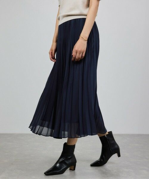ROPE'/ロペ プリーツスカート(無地) ネイビー(40) 36 ROPE'/ロペ プリーツスカート(無地) ネイビー(40) 36