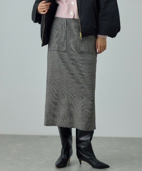 ROPE' / ロペ ロング・マキシ丈スカート | [美人スカート]ウールレーヨンポケット付きタイトスカート(ヘリンボーン/グレンチェック)/セットアップ対応 | 詳細17
