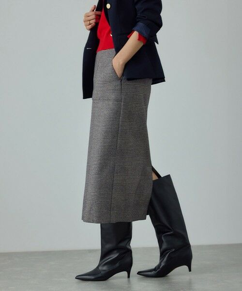 ROPE' / ロペ ロング・マキシ丈スカート | [美人スカート]ウールレーヨンポケット付きタイトスカート(ヘリンボーン/グレンチェック)/セットアップ対応 | 詳細21