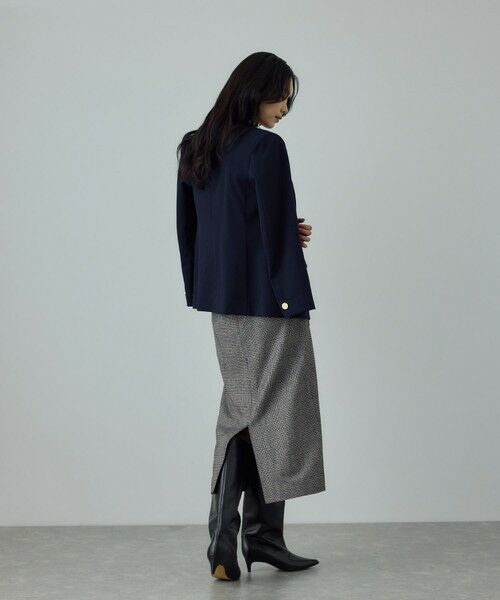 ROPE' / ロペ ロング・マキシ丈スカート | [美人スカート]ウールレーヨンポケット付きタイトスカート(ヘリンボーン/グレンチェック)/セットアップ対応 | 詳細22