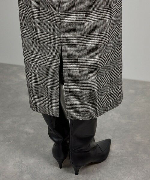 ROPE' / ロペ ロング・マキシ丈スカート | [美人スカート]ウールレーヨンポケット付きタイトスカート(ヘリンボーン/グレンチェック)/セットアップ対応 | 詳細29