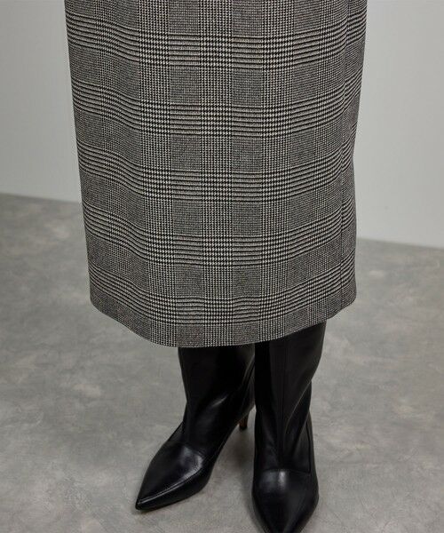 ROPE' / ロペ ロング・マキシ丈スカート | [美人スカート]ウールレーヨンポケット付きタイトスカート(ヘリンボーン/グレンチェック)/セットアップ対応 | 詳細30