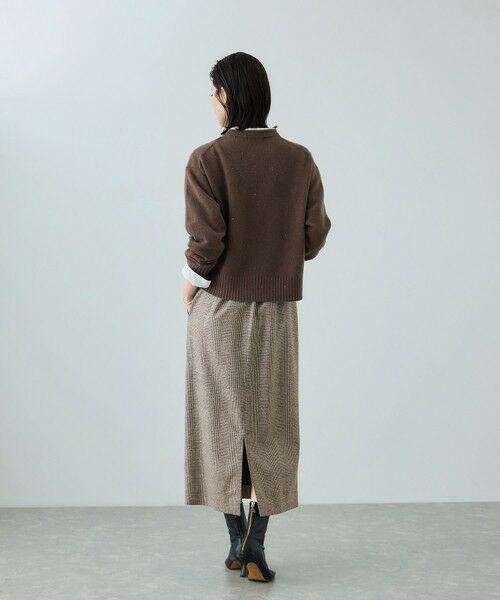 ROPE' / ロペ ロング・マキシ丈スカート | [美人スカート]ウールレーヨンポケット付きタイトスカート(ヘリンボーン/グレンチェック)/セットアップ対応 | 詳細5