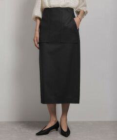 ROPE' / ロペ ロング・マキシ丈スカート | [美人スカート]ウールレーヨンポケット付きタイトスカート(無地)/イージーケア・セットアップ対応