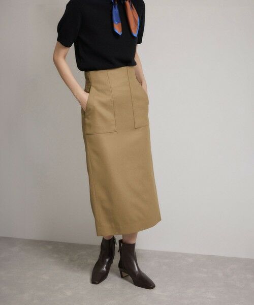 ROPE' / ロペ ロング・マキシ丈スカート | [美人スカート]ウールレーヨンポケット付きタイトスカート(無地)/イージーケア・セットアップ対応 | 詳細1
