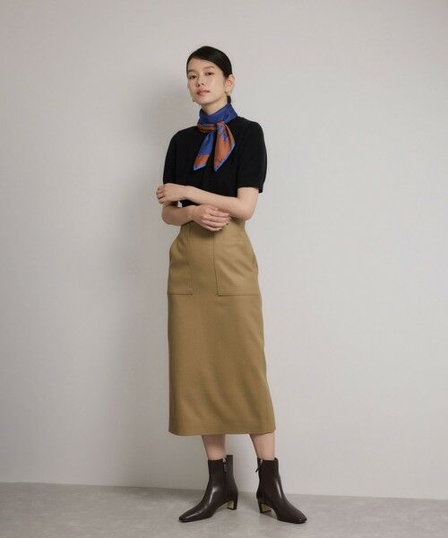 ROPE' / ロペ ロング・マキシ丈スカート | [美人スカート]ウールレーヨンポケット付きタイトスカート(無地)/イージーケア・セットアップ対応 | 詳細2