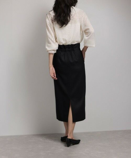 ROPE' / ロペ ロング・マキシ丈スカート | [美人スカート]ウールレーヨンポケット付きタイトスカート(無地)/イージーケア・セットアップ対応 | 詳細5