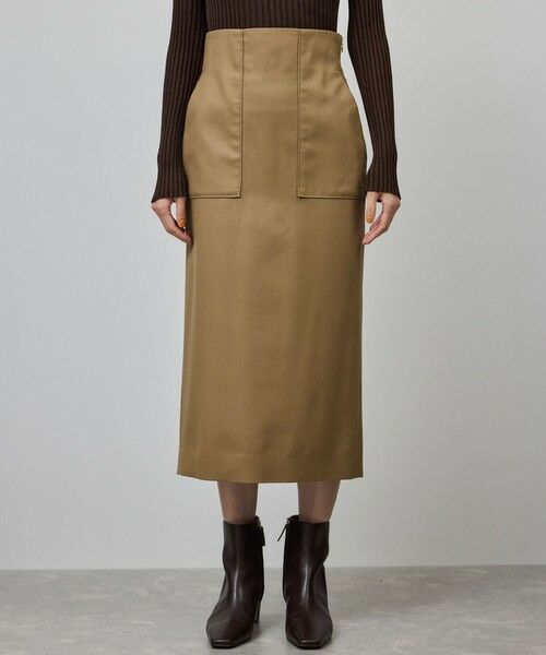 ROPE' / ロペ ロング・マキシ丈スカート | [美人スカート]ウールレーヨンポケット付きタイトスカート(無地)/イージーケア・セットアップ対応 | 詳細8