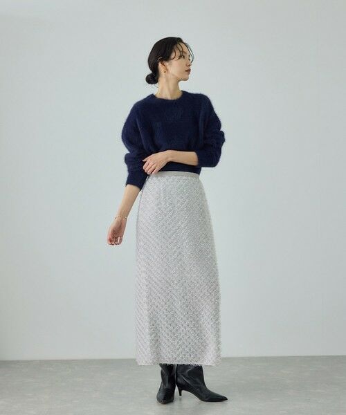ROPE' / ロペ ミニ・ひざ丈スカート | カットジャガードIラインタイトスカート/イージーケア | 詳細8