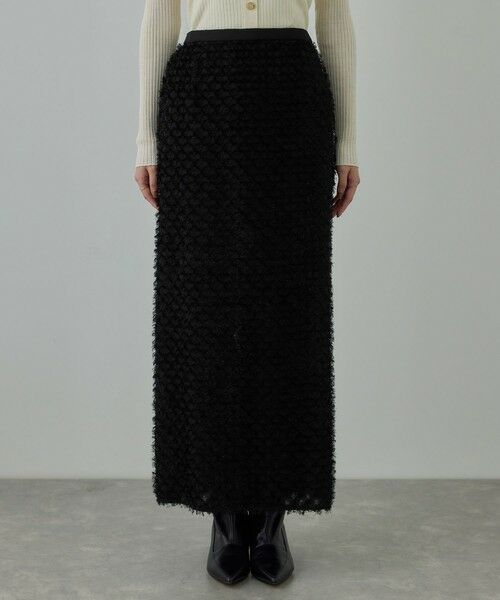 ROPE' / ロペ ミニ・ひざ丈スカート | カットジャガードIラインタイトスカート/イージーケア | 詳細12