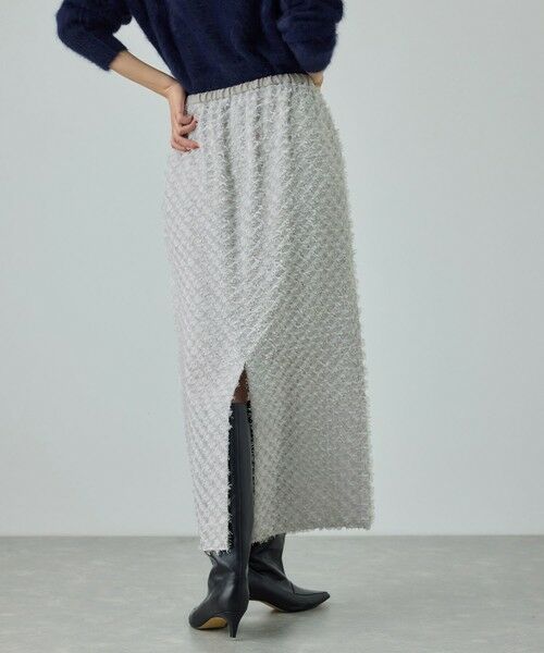 ROPE' / ロペ ミニ・ひざ丈スカート | カットジャガードIラインタイトスカート/イージーケア | 詳細1
