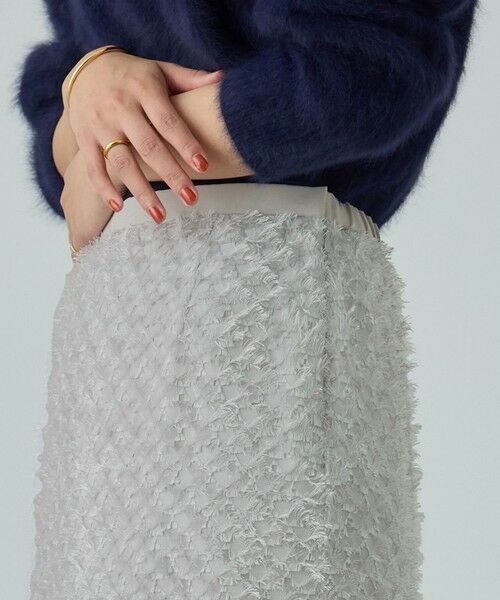ROPE' / ロペ ミニ・ひざ丈スカート | カットジャガードIラインタイトスカート/イージーケア | 詳細2
