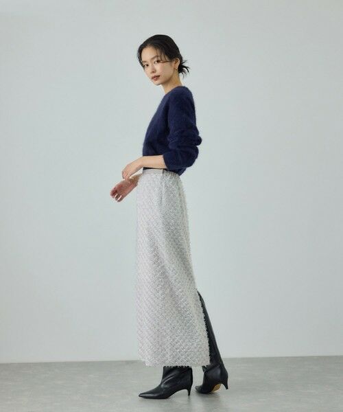 ROPE' / ロペ ミニ・ひざ丈スカート | カットジャガードIラインタイトスカート/イージーケア | 詳細4